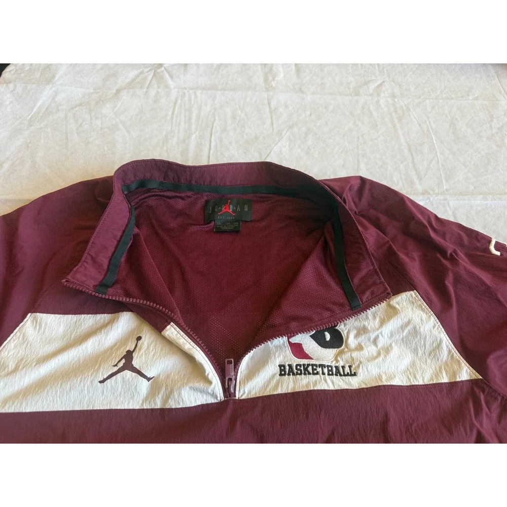 Air Jordan Mens Windbreaker Jacket 2XL Maroon 1/4 Zip Sports Athleisure Training